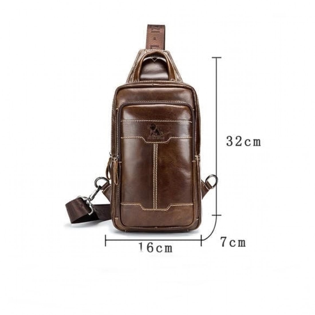 Bolsa Masculina Transversal Em Couro Milão